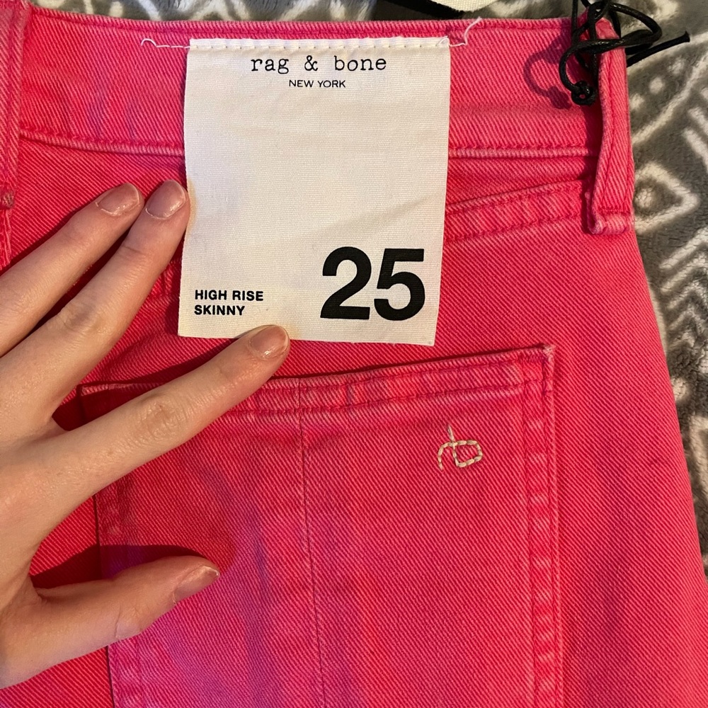 Rag & Bone bright pink skinny jeans
